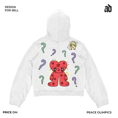 空气感！美式重磅！卡通小众rapper穿搭涂鸦童趣Y2K百搭连帽卫衣