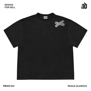 Mottled斑驳设计师工作室ins风小众创口贴简约无性别休闲宽松短袖