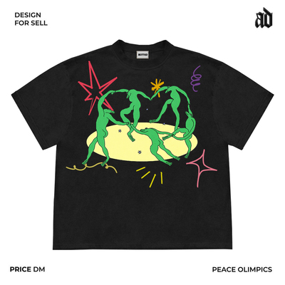 Mottled斑驳设计师工作室个性趣味ins风小众手绘设计学生落肩短袖