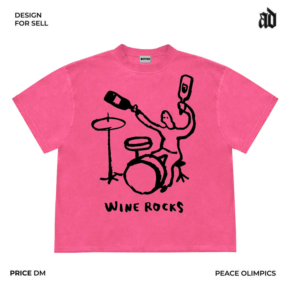 GOOD THINGS SONG JIA THE SAME PARAGRAPH AMERICAN RETRO HEAVYWEIGHT DROPPED-SHOULDER STREET ROCK N ROLL LOOSE AND VERSATILE SHORT-SLEEVED TOP