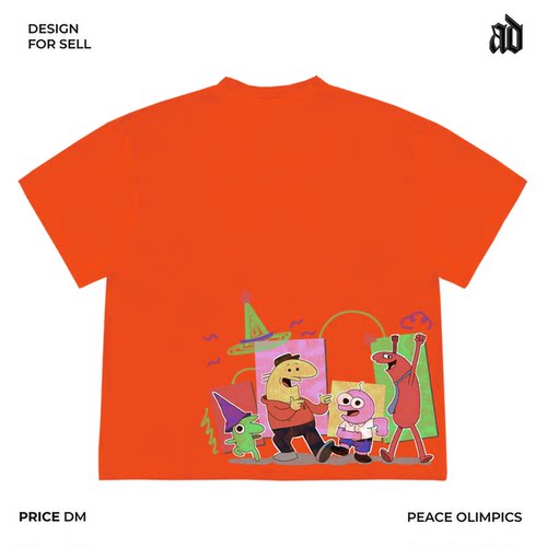 美式260G重磅！Smiling Friends笑脸朋友狂欢短袖涂鸦喷绘Y2K T恤