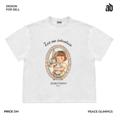 Mottled斑驳 只做美式复古重磅 卡通小众女孩可爱设计感短袖T恤