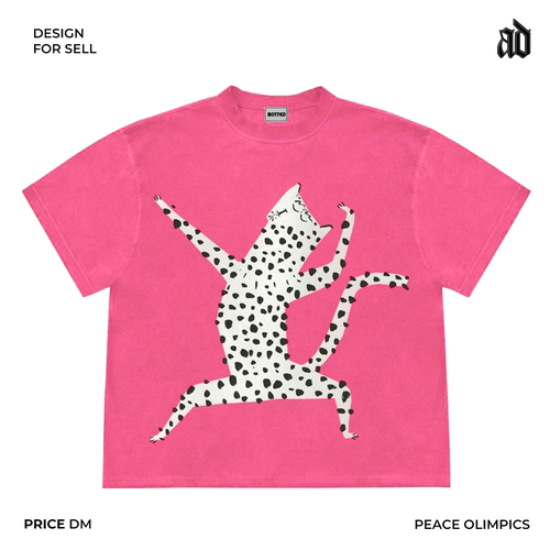 美式260G重磅！斑点豹抽象设计感小众美式vintage个性大码短袖T恤