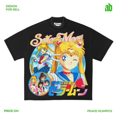 330克美式重磅直喷！美少女战士经典短袖T恤潮酷款唤起童年回忆