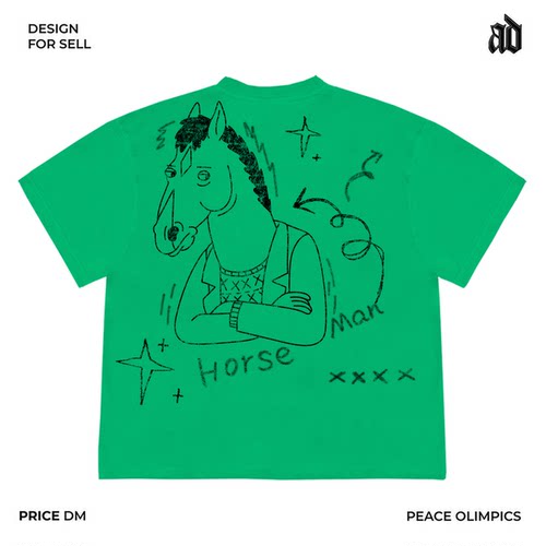 美式260G重磅！BoJack Horseman马男波杰克卡通美式短袖T恤宽松