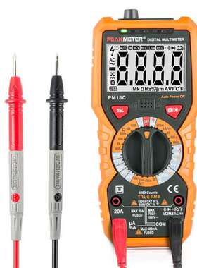 华谊PM18数字万用表PEAKMETERPM18C高精度智能防烧电工万用表