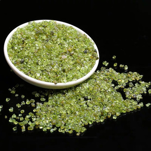 天然原矿橄榄石水晶消磁石手工滴胶鱼缸植物造景地磨石供佛曼包邮