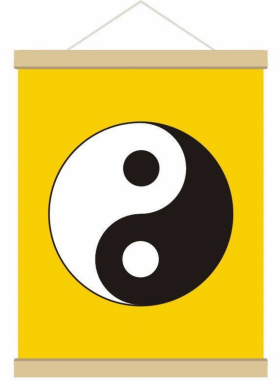 太极八卦挂画中式装饰画办公室客厅免打孔防水卷轴无框画