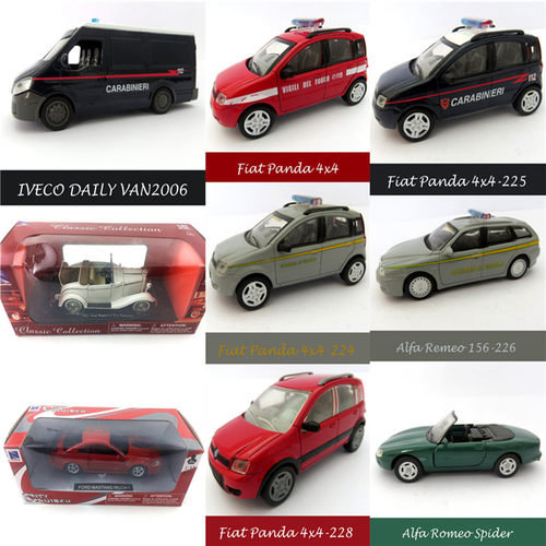 正品1:43NewRay宝柏车模型Fiat熊猫，阿尔法罗密欧，路虎后卫系列