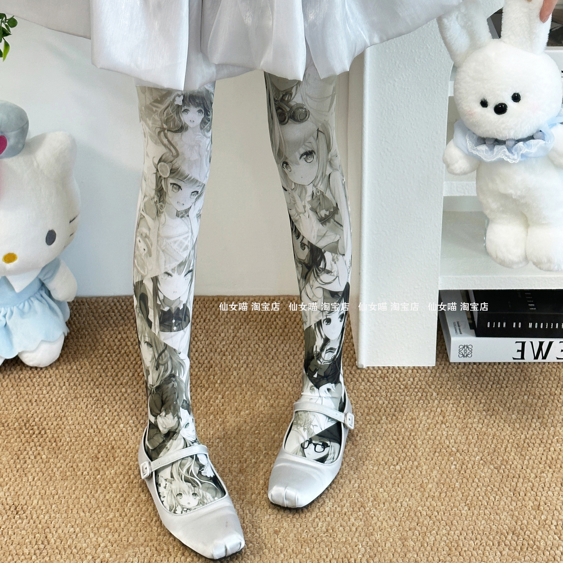 仙女喵原创Lolita动漫印花连裤袜