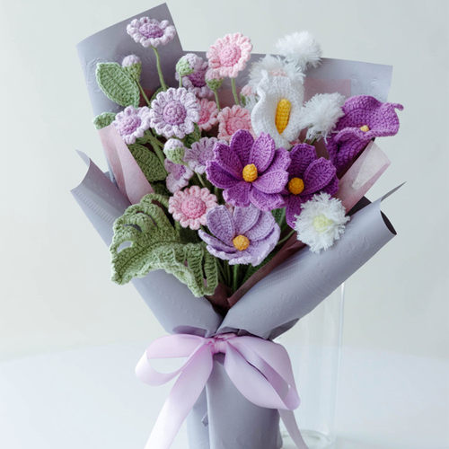 钩针花束其他手钩花手工diy