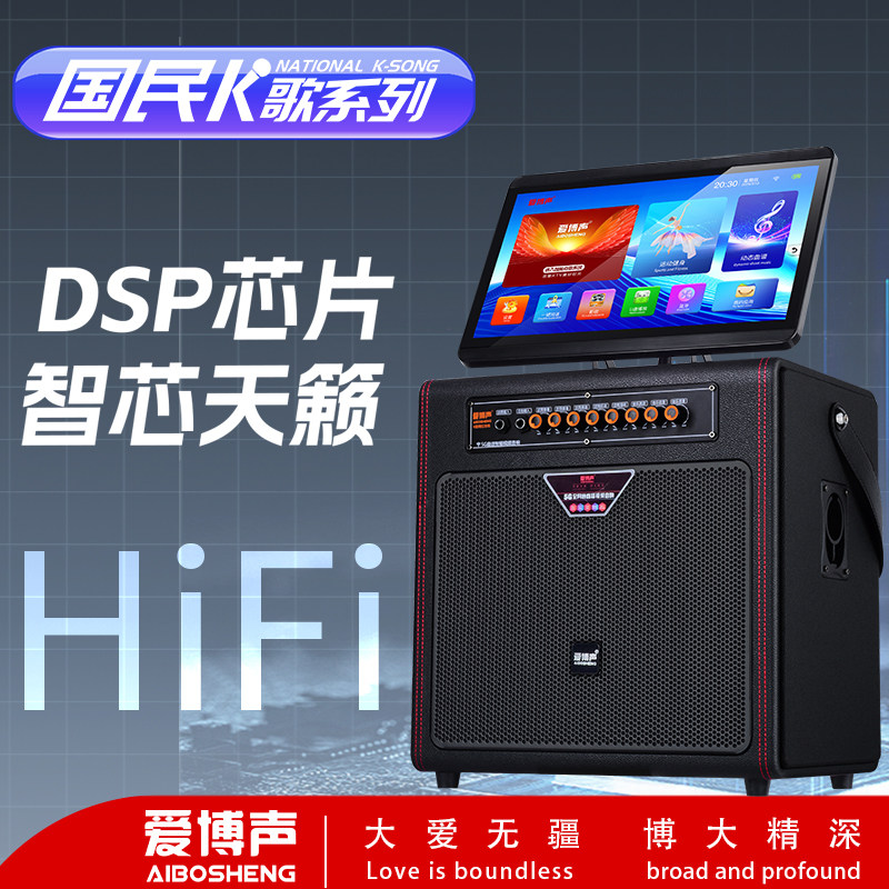 爱博声专业K歌视频音响进口大功率舞台音箱户外直播KTV一体机蓝牙