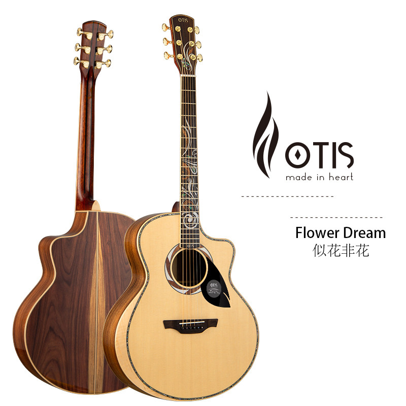 OTIS奥司 41寸 云杉桑托斯玫瑰木 似花非花 亮光全单吉他