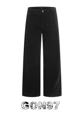 GON97 美式复古cleanfit黑色裤子男女宽松直筒长裤休闲百搭工装裤
