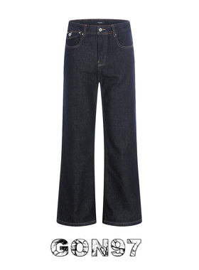 GON97 美式复古原牛色直筒牛仔裤男女直筒宽松cleanfit显瘦休闲裤