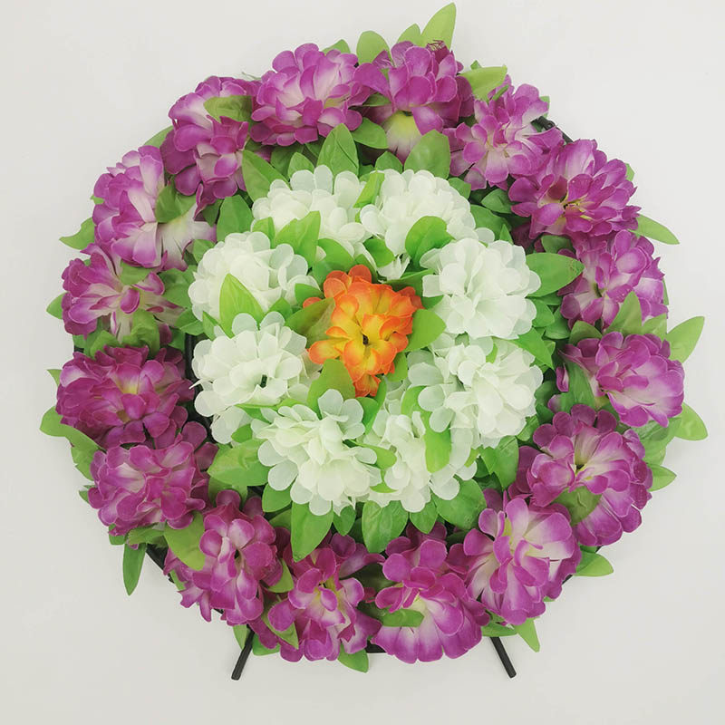 清明节菊花小花圈祭祀小号塑料白事殡葬祭奠追悼会扫墓用品墓前花图片