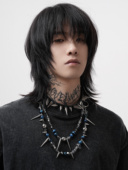 LOVEISWAR 蓝冰 原创设计朋克风y2k铆钉串珠重工手作项链男女