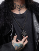LOVEISWAR 城堡落叶 原创朋克哥特风小众重工十字架项链亚文化