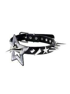 LOVEISWAR 原创朋克y2k哥特手作五角星亚文化真皮项圈 星星项圈