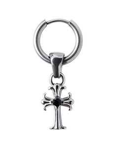 LOVEISWAR 小众朋克y2k暗黑风镶钻十字架耳环亚文化 黑钻耳环