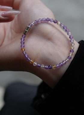 大仙的串儿紫水晶黄水晶手串
