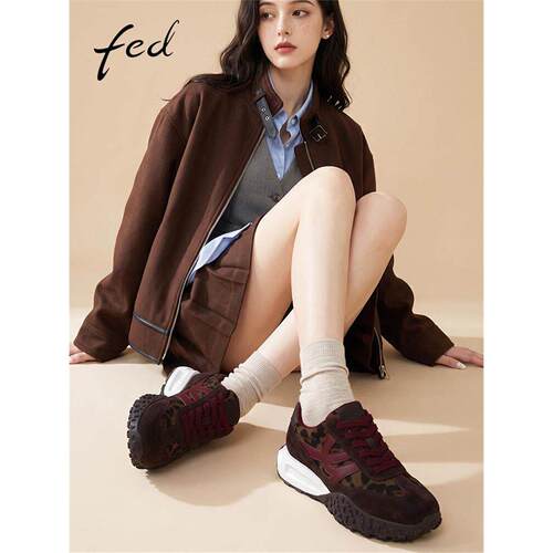 fed性感豹纹26秋新款真皮
