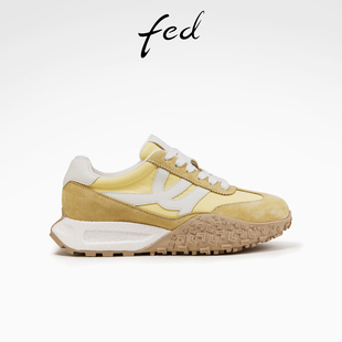 女鞋 拼色阿甘鞋 时尚 fed厚底增高鞋 女款 新款 德训鞋 FCS606 夏季