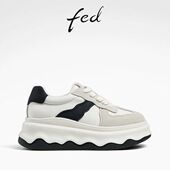 ZC085 女鞋 春季 FED运动休闲鞋 熊猫鞋 新款 波浪鞋 D0106 厚底板鞋 女款