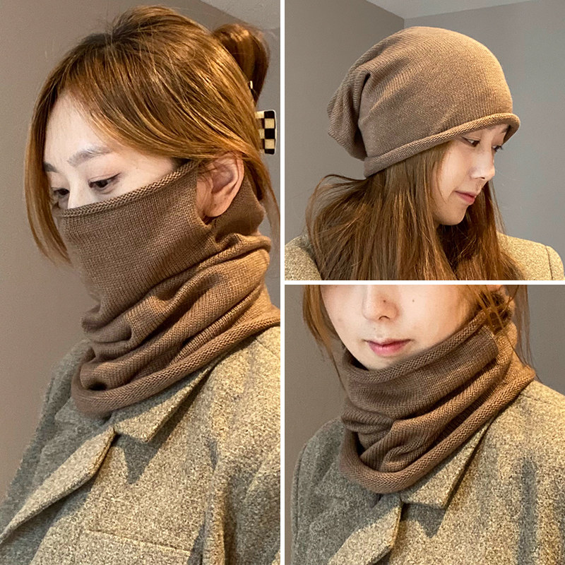 面罩女咖色帽子围巾两用秋冬季防风保暖挂耳针织毛线护颈围脖套头,服饰配件/皮带/帽子/围巾,围巾/丝巾/披肩,淘宝优惠券,粉丝福利购,淘宝优惠卷