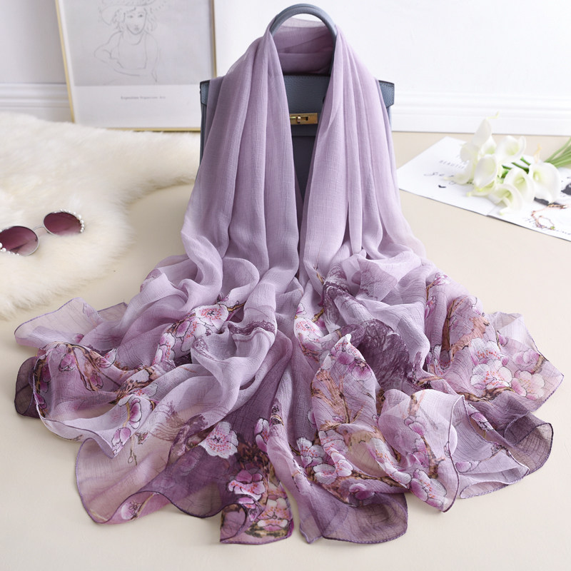 丝巾女百搭春秋夏季中老年人妈妈婆婆送礼纱巾超大披肩两用薄围巾