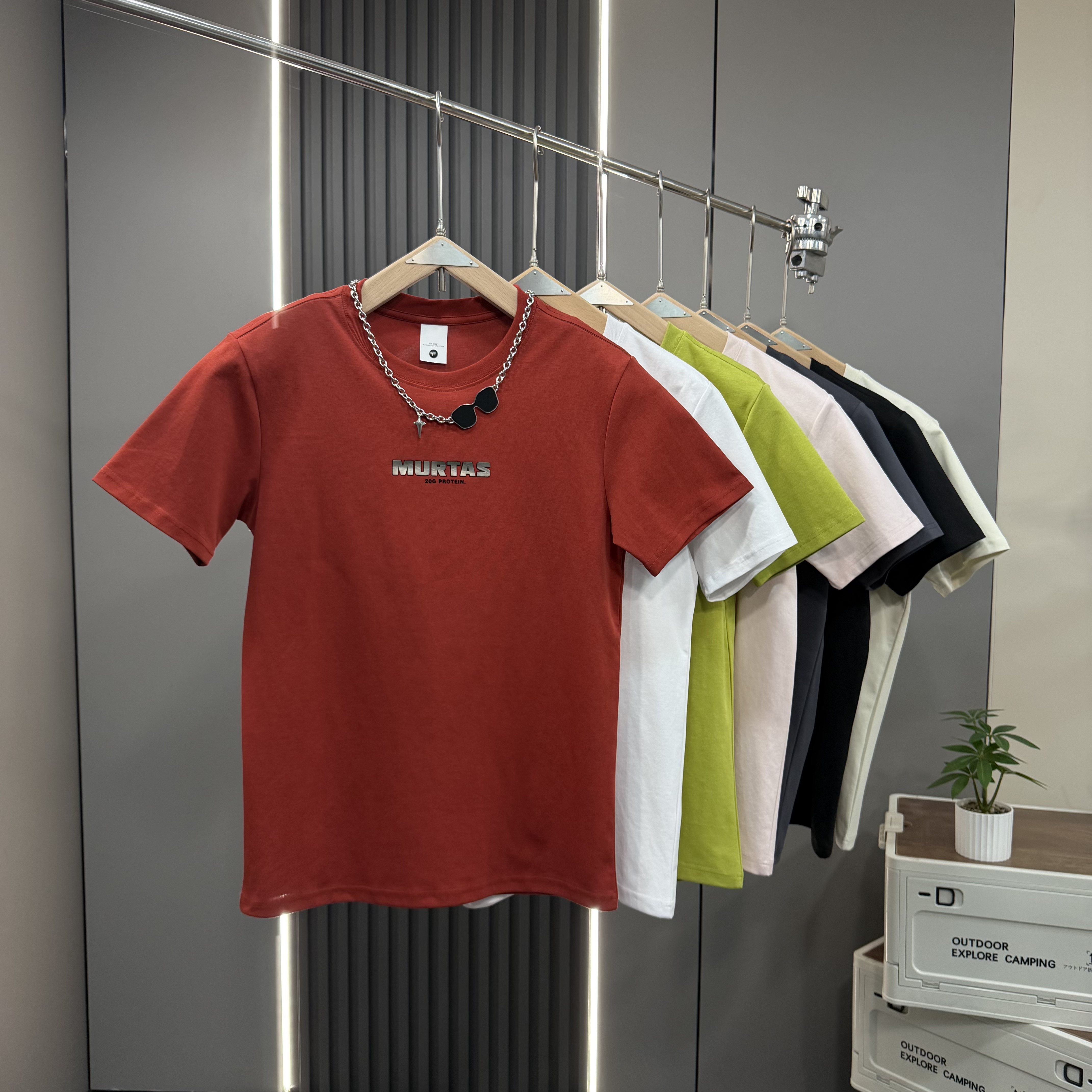 2026夏季新款潮流字母印花短袖T恤男宽松圆领百搭休闲上衣多色