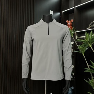 半高领加绒卫衣男款运动商务风轻奢痞帅男装拉链打底立领保暖上衣