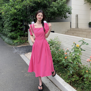 高腰显瘦孕妇装法式复古高级感哺乳连衣裙时尚外出夏天喂奶期衣服
