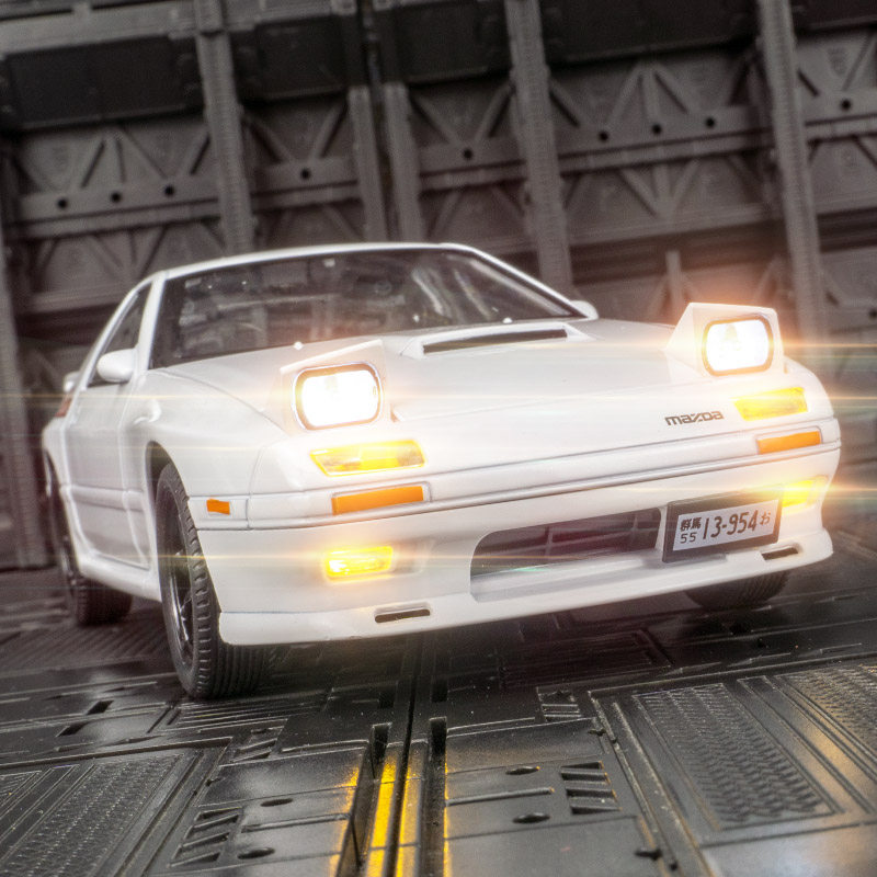 1:24仿真马自达rx7 fc头文字合金d汽车模型翻灯玩具车跑车摆件