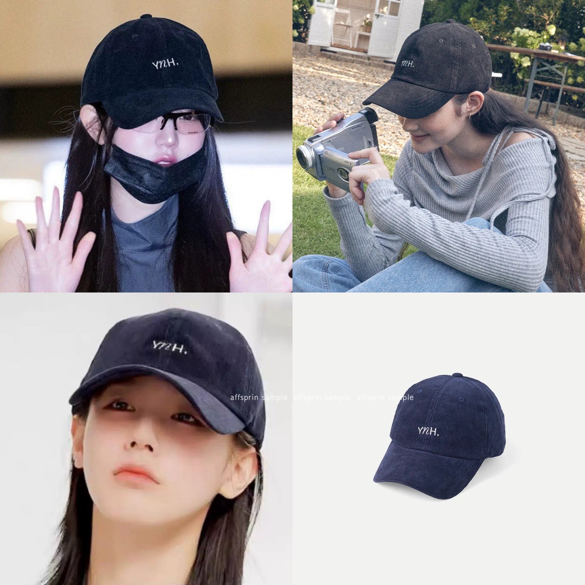 张元英赵美延同款your name here韩国正品代购灯芯绒通勤棒球帽