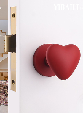 依佰利奶油风法式美式创意仿古复古简约轻奢爱心球形通道静音门锁