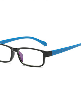 TR90超轻男女款方形全框防蓝光变色配近视镜学生带度数0-1000度