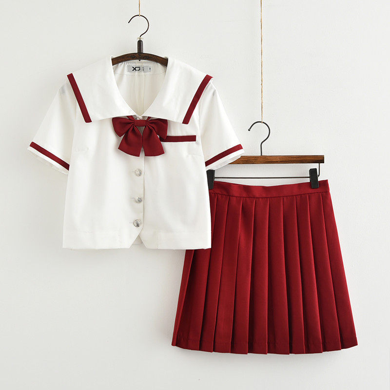 solar system Short sleeved Sailor Red dress student suit summer Like a breath of fresh air Soft sister JK uniform College wind suitin the Women's clothing/Boutique , Set/Student uniforms/Work uniforms , Student uniforms  category - from Buy2taobao.com to provide professional Taobao agent buy service