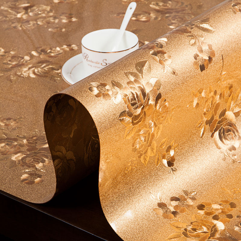 中式PVC烫金茶几垫防水防油免洗隔热台布欧式餐桌垫金色供佛桌布,居家布艺,桌布,淘宝优惠券,粉丝福利购,淘宝优惠卷