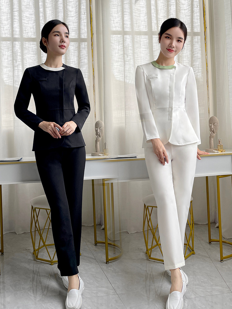 KOREAN-STYLE BEAUTICIAN NURSING WOMEN SPRING AND AUTUMN BEAUTY SALON CONFINEMENT CENTER UNIFORM DENTAL HOSPITAL SPLIT NURSE UNIFORM LONG SLEEVE