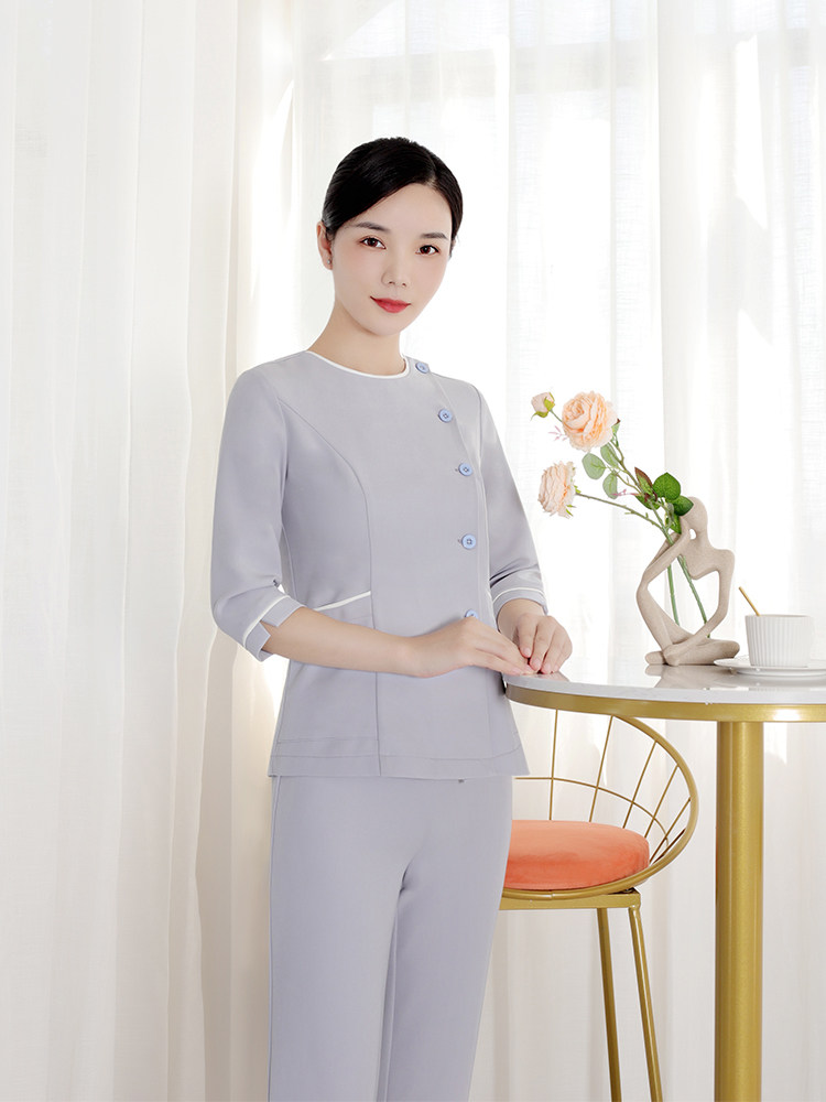 기술자 봄과 가을 여성 7부 소매 새로운 스타일의 미용사 헬스 클럽 발 마사지 발 목욕 고급 미용실 유니폼