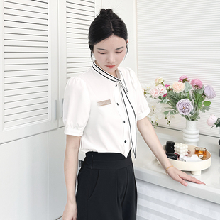 美容院美容师工作服女套裤裙短袖纹绣美甲师医美护理前台工作服夏