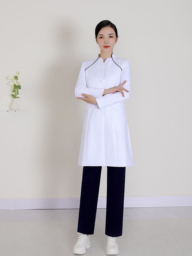 HIGH-END WHITE COATS LONG-SLEEVED DOCTORS UNIFORMS MENS AND WOMENS BEAUTY SALONS DENTISTRY STOMATOLOGISTS SPRING AND AUTUMN WORK CLOTHES AND LABORATORY CLOTHES