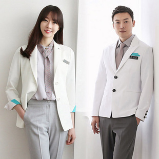 新款韩式医生工作服高端医院白大褂顾问医师服男女整形美容服外套