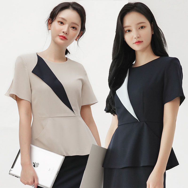 NEW KOREAN BEAUTICIAN OVERALLS WOMENS APRICOT BEAUTY AND HEALTH CLUB SPA TECHNICIAN UNIFORM SET SHORT-SLEEVED HAN FAN
