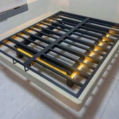 大钢架悬浮床双人床架铁艺现代简约无床头极简大床静音床无床头床