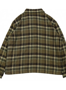 克CH半拉链格纹法兰绒秋冬平替高端男女长袖衬衫红色绿色镀银外套