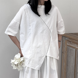 3020P47暗黑拼接短袖T恤女夏季新款宽松，女装T恤，钱塘801（原钱塘901）