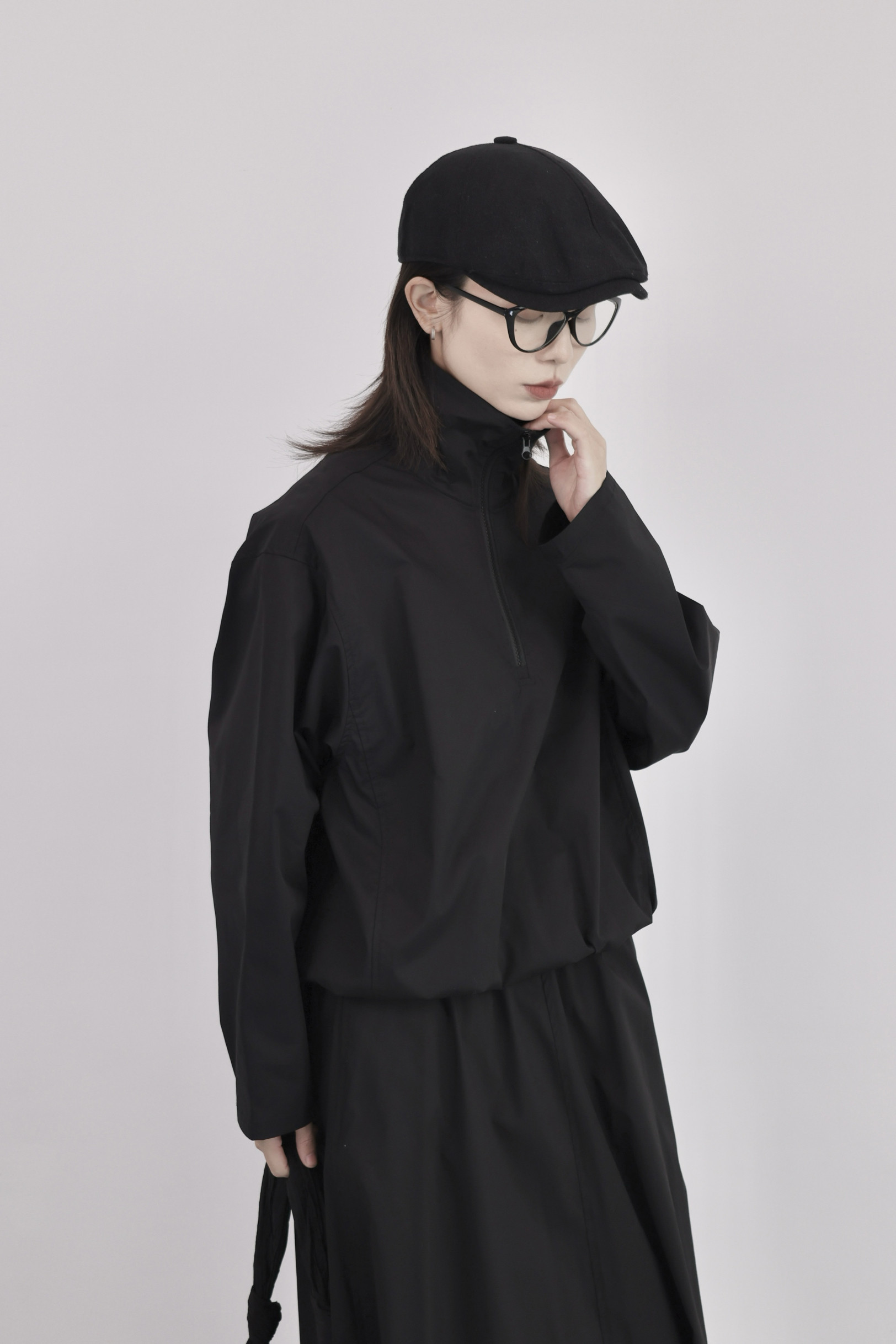 常规上衣黑色春季立领秋季设计感女短外套纯色长袖春秋长袖时尚,女装短外套,钱塘801（原钱塘901）