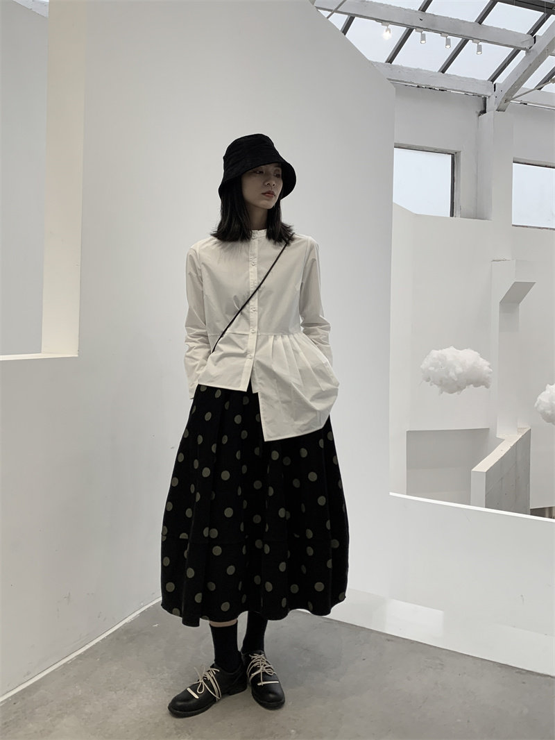 2186-1P89春装新款波点半身裙松紧腰长裙圆点a型,女装半身裙,钱塘801（原钱塘901）